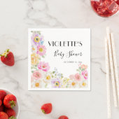 ベビーイン開花春フローラガールベビーシャワー スタンダードカクテルナプキン (インサイチュ)