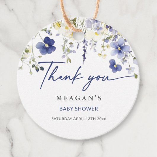 ベビーイン開花春ワイルドフラワーベビーシャワー フェイバータグ (正面)