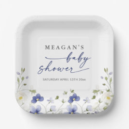ベビーイン開花春ワイルドフラワーベビーシャワー ペーパープレート