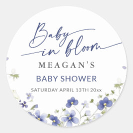 ベビーイン開花春ワイルドフラワーベビーシャワー ラウンドシール