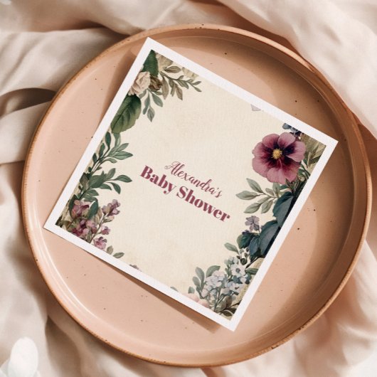 ベビーイン開花春ワイルドフラワー スタンダードカクテルナプキン