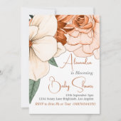 ベビーイン開花男女兼用フローラベビーシャワー 招待状 (正面)