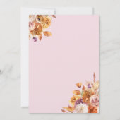 ベビーイン開花秋ピンクボウベビーシャワー招待状 招待状 (裏面)