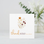 ベビーイン開花秋ワイルドフラワーベビーシャワー サンキューカード (スタンド正面)