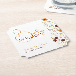 ベビーイン開花秋ワイルドフラワーベビーシャワー ペーパーコースター