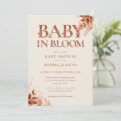 ベビーイン開花素朴フローラ秋ベビーシャワー 招待状 (スタンド正面)