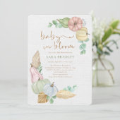 ベビーイン開花素朴秋ボホパンプキンベビーショー 招待状 (スタンド正面)