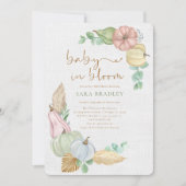 ベビーイン開花素朴秋ボホパンプキンベビーショー 招待状 (正面)