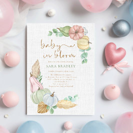 ベビーイン開花素朴秋ボホパンプキンベビーショー 招待状