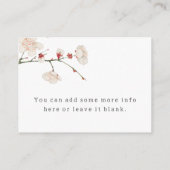 ベビーイン開花花おむつラッフルベビーシャワー エンクロージャーカード (裏面)