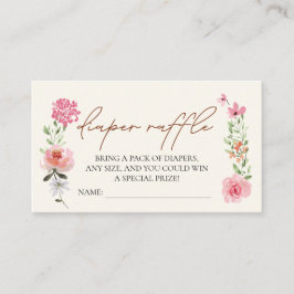 ベビーイン開花花赤ちゃんシャワーおむつラッフル エンクロージャーカード