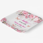 ベビーイン開花赤面バラベビーシャワー ペーパープレート (傾斜あり)