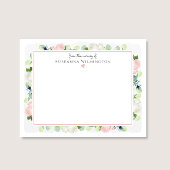 ベビーイン開花赤面ピンクローズ新生児ガール サンキューカード