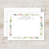 ベビーイン開花赤面ピンクローズ新生児ガール サンキューカード