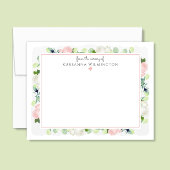 ベビーイン開花赤面ピンクローズ新生児ガール サンキューカード