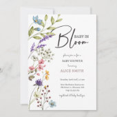 ベビーイン開花野生の花ベビーシャワー 招待状 (正面)