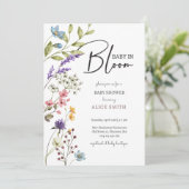 ベビーイン開花野生の花ベビーシャワー 招待状 (スタンド正面)