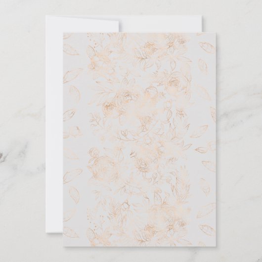 ベビーイン開花金ゴールドフローラベビーシャワー招待状 (裏面)