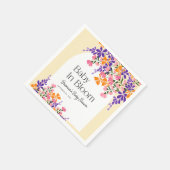 ベビーイン開花鮮やか春の花ベビーシャワー スタンダードカクテルナプキン (角)