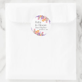 ベビーイン開花鮮やか春の花ベビーシャワー ラウンドシール