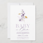 ベビーイン開花- エレガントフローラベビーシャワー 招待状 (正面)