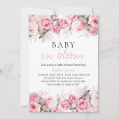 ベビーイン開花-エレガントフローラ赤ちゃんシャワー 招待状 (正面)