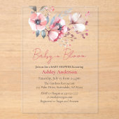 ベビーイン開花、シャワー招待状アクリル招待状 アクリル招待状 (正面)