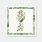 ベビーイン開花 |バルーンとユーカリ赤ちゃんシャワー スタンダードカクテルナプキン (正面)