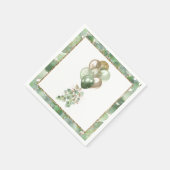 ベビーイン開花 |バルーンとユーカリ赤ちゃんシャワー スタンダードカクテルナプキン (角)