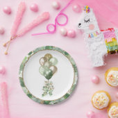 ベビーイン開花 |バルーンとユーカリ赤ちゃんシャワー ペーパープレート (パーティー)