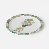 ベビーイン開花 |バルーンとユーカリ赤ちゃんシャワー ペーパープレート (アングル)