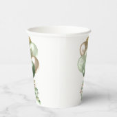 ベビーイン開花 |バルーンとユーカリ赤ちゃんシャワー 紙コップ (右)