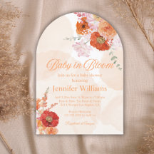 ベビーイン開花、フローラオレンジのアーチ赤ちゃんシャワー