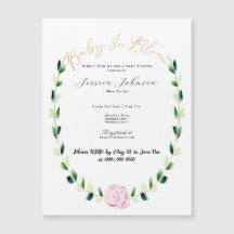 ベビーイン開花-フローラ水彩及び金ゴールドカード