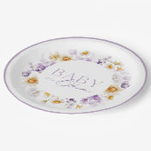 ベビーイン開花 – ベビーシャワー ペーパープレート (アングル)