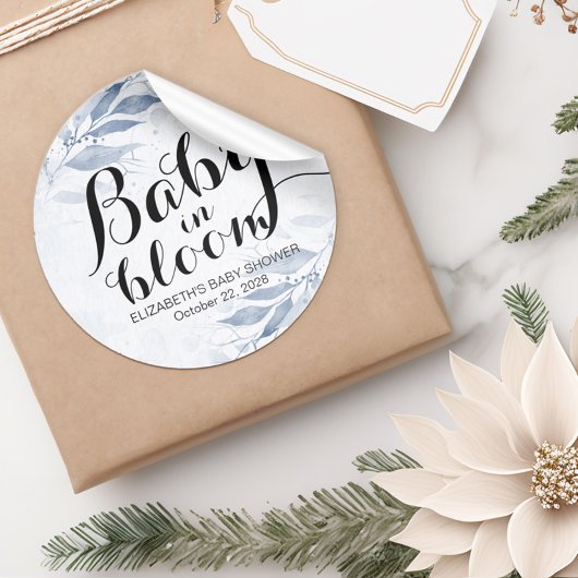 ベビーイン開花/ベビーモダンシャワーのピンバックボタン ラウンドシール