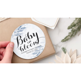 ベビーイン開花/ベビーモダンシャワーのピンバックボタン ラウンドシール