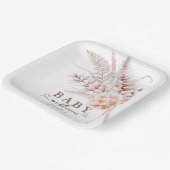 ベビーイン開花 |ベージュ春フローラベビーシャワー ペーパープレート (傾斜あり)