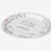 ベビーイン開花 |ワイルドフラワーエレガントの赤ちゃんシャワー ペーパープレート (アングル)