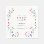 ベビーイン開花 |ワイルドフラワーシンプルの赤ちゃんシャワー スタンダードカクテルナプキン (正面)