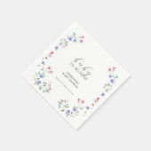 ベビーイン開花 |ワイルドフラワーシンプルの赤ちゃんシャワー スタンダードカクテルナプキン (角)