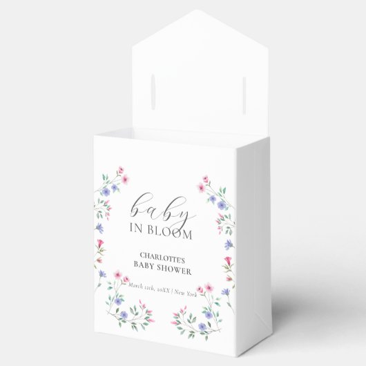 ベビーイン開花 |ワイルドフラワーシンプルの赤ちゃんシャワー フェイバーボックス (オープン)