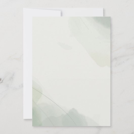 ベビーイン開花 |赤面とティール(緑がかった色)春フローラシャワー 招待状 (裏面)