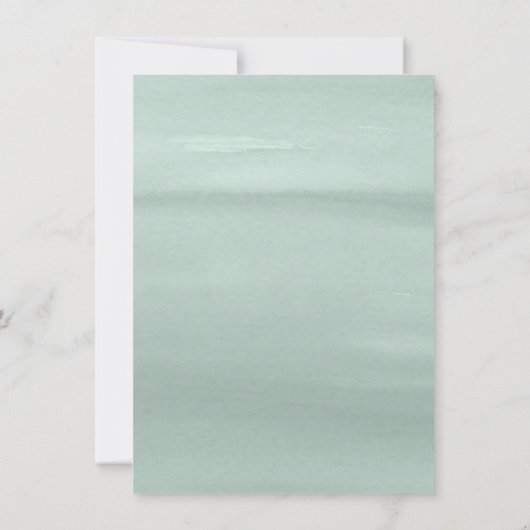 ベビーイン開花 |赤面とティール(緑がかった色)春フローラシャワー 招待状 (裏面)