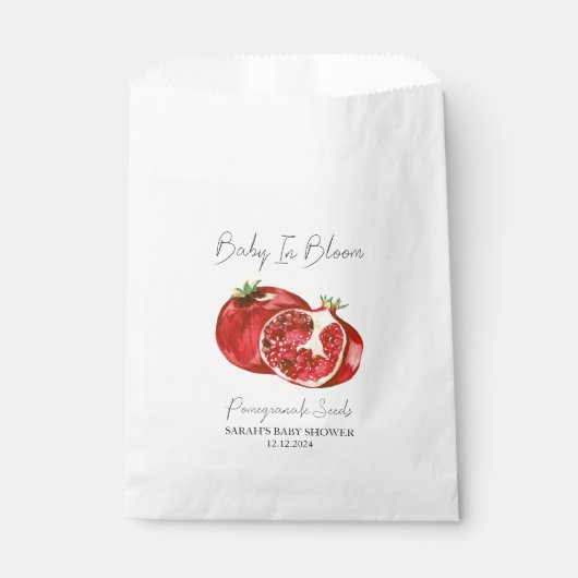 ベビーイン開花Lザクロ種子ベビーシャワー フェイバーバッグ (正面)