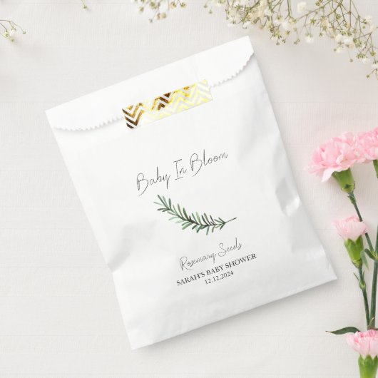 ベビーイン開花Lローズマリー種子ベビーシャワー フェイバーバッグ (封をした状態)