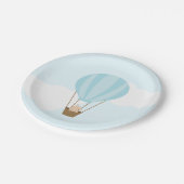 ベビーイン青熱気球ベビーシャワー ペーパープレート (アングル)