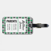 ベビーイーグルグリーンブラックパタアーガイルーンバッグラベル ラゲッジタグ (裏面横)