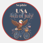 ベビーイーグル自転車 アメリカ独立記念日 愛国 USAプライド ラウンドシール (正面)
