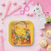 ベビーイースターチックスのバスケット紙プレート ペーパープレート (パーティー)